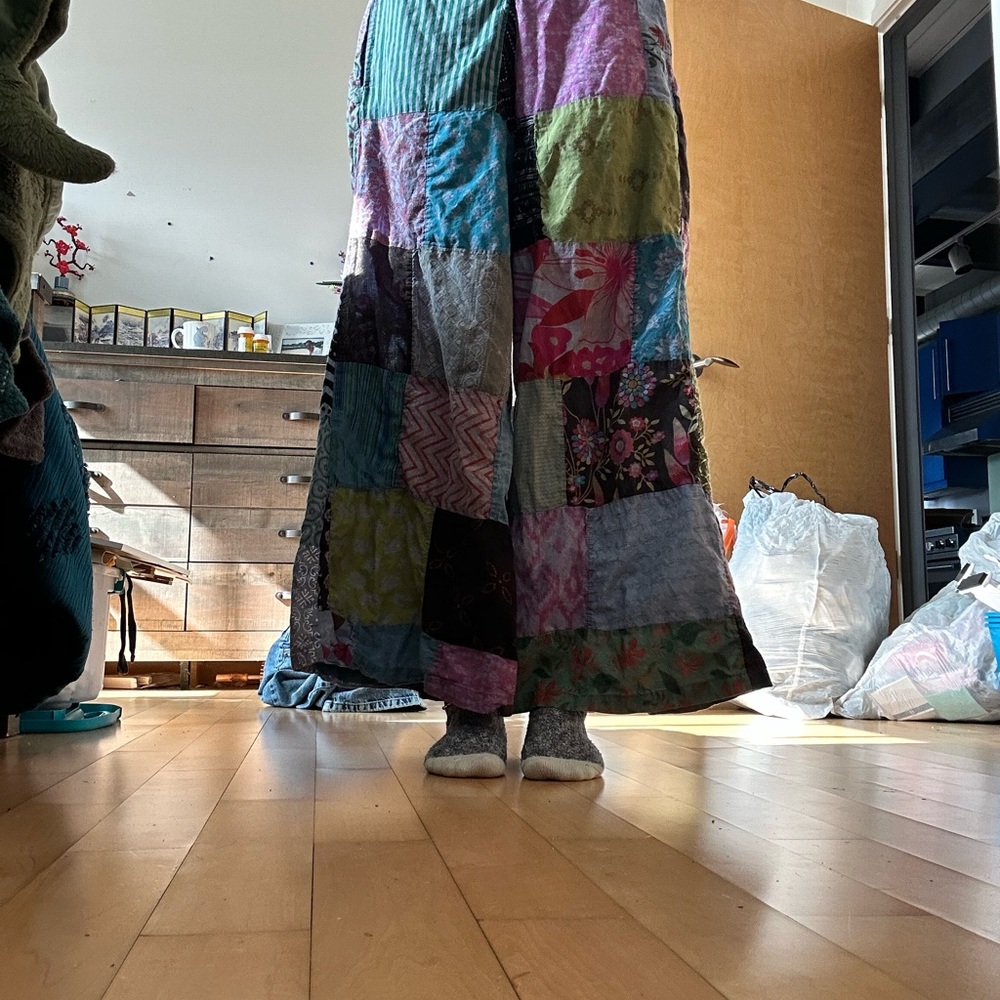 Earth bound Patchwork flowy pants- Multicolor - image 4